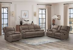 Spenser Stone Reclining Sofa and Reclining Loveseat