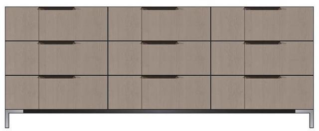 Country View Woodworking Customizable American Modern 84" 9-Drawer Black Bar Metal Legs Dresser-0
