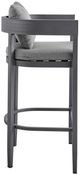 Armen Living Menorca 2-Piece Dark Gray Aluminum/Fabric Outdoor Counter Stool Set-5