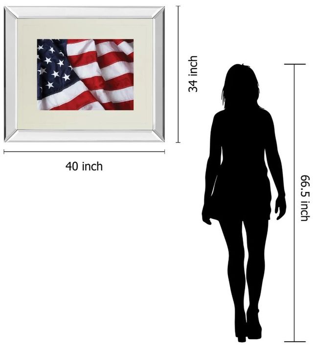 Classy Art American Flag by Kikk Brilliantly Mirror Framed Wall Art-2