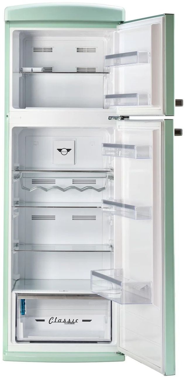 Unique® Appliances Classic Retro 24" 11 Cu. Ft. Summer Mint Green Counter Depth Top Freezer Refrigerator-1