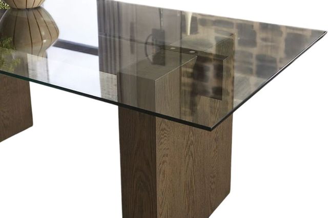 Modus Furniture Oakland Glass Top Dining Table with Brunette Base -3