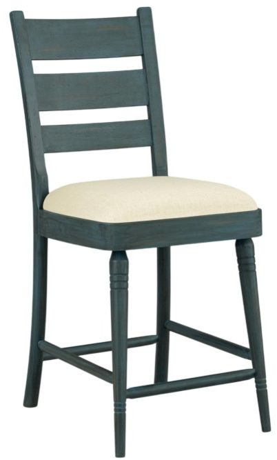Legacy Classic Lake House Sea Glass Ladder Back Counter Stool-0