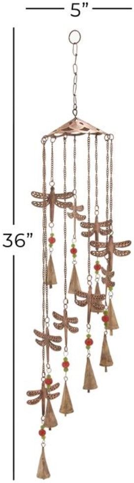 Deco Marche Dragonfly Brass 36" Windchime-1