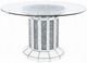 ACME Furniture Noralie Glass Top Dining Table with Column Mirrored Base-0