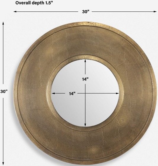 Uttermost® Axel Antique Brass Round Mirror-2
