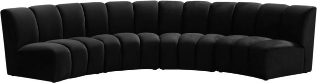 Meridian Furniture Infinity 4-Piece Black Velvet Modular Sectional-0