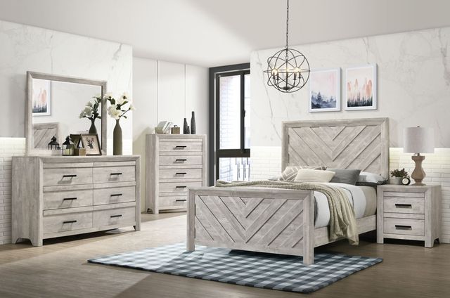 Elements International Eleanor White Full Panel Bed-1