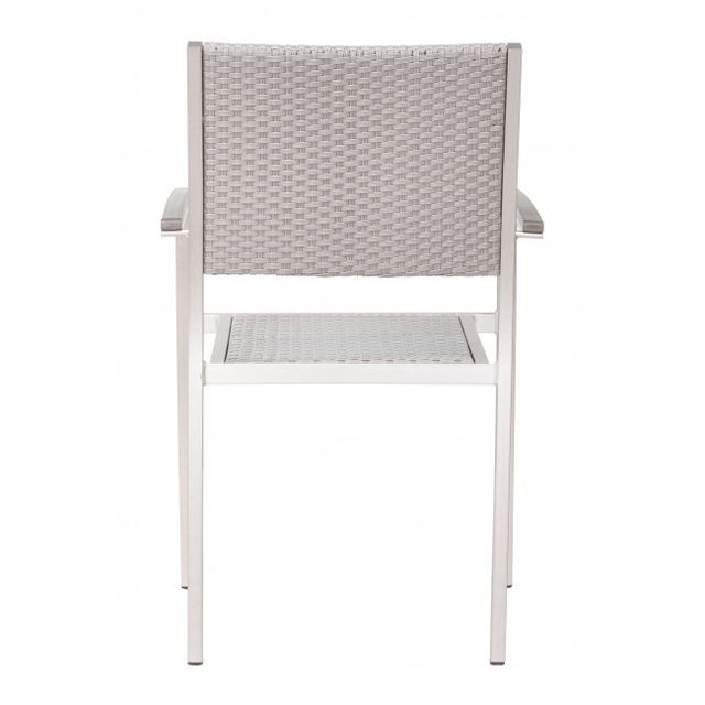 Zuo® Modern Metropolitan Brushed Aluminum Arm Chair-1