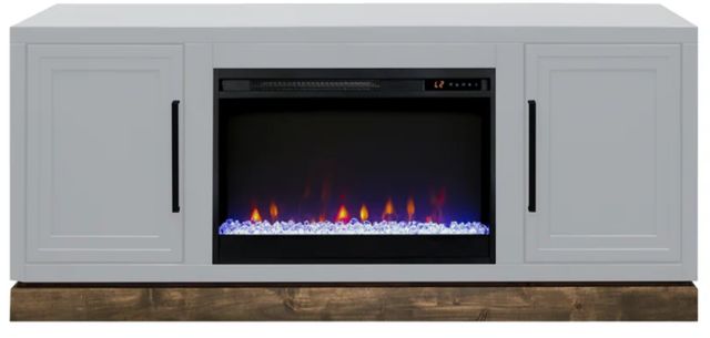 Legends Home Nora Barnwood/Jasmine White Fireplace TV Console-0