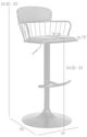 Armen Living Nash Black/Blue Adjustable Bar Stool-4