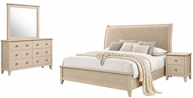 New Classic® Home Furnishings Loxley 4-Piece Sandwash Queen Panel Bedroom Set -0
