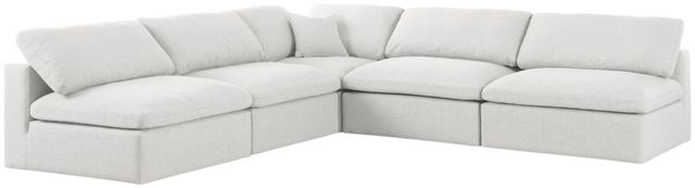 Meridian Furniture Serene 5-Piece Cream 118" Modular Sectional-0