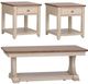 Liberty Furniture Farmhouse Reimagined 3-Piece Antique White/Chestnut Occasional Table Set-0