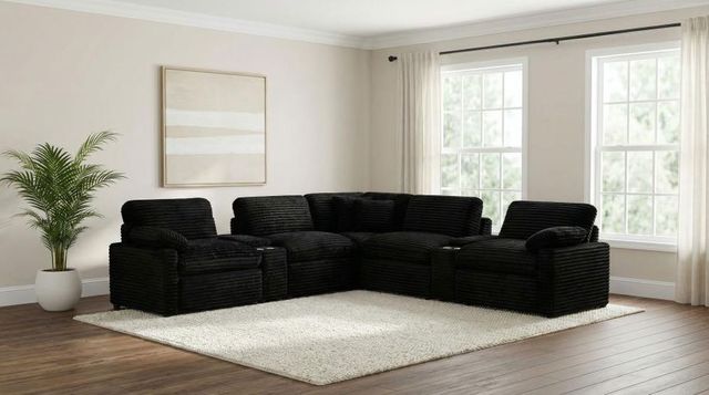 Coaster® Collins 7-Piece Black Modular Power Reclining Sectional-2