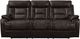 Elements International Trinidad Pebble Brown Power Reclining Sofa-1