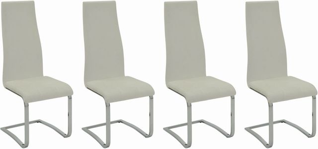 Coaster® Montclair 4-Piece White/Chrome High Back Dining Chairs-0
