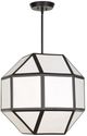 Uttermost® Hoi An Ivory Tyvek/Matte Black 4-Light Geometric Chandelier-0