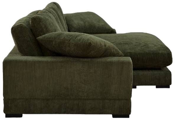 Moe's Home Collection Plunge 2-Piece Dark Green L-Shaped Sectional and Reversible Chaise-2