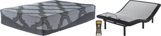 Sierra Sleep® by Ashley® 2-Piece 14" Hybrid and Best Adjustable Base California King Mattress Set-0