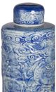 A & B Home Inez Blue/White Lidded Jar-1