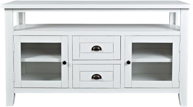 Jofran Inc. Artisan's Craft Distressed Weathered White Storage Console-1