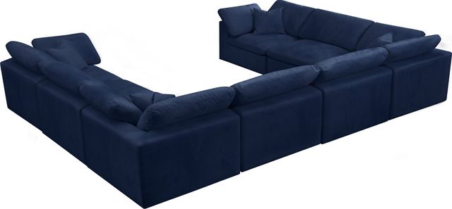 Meridian Furniture Cozy 8-Piece Navy Velvet Cloud Modular Sectional-3