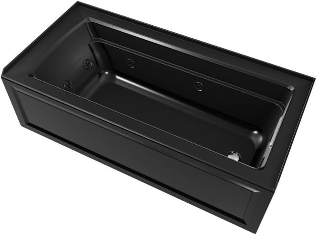 KOHLER® Archer® Black 66" x 32" Alcove Whirlpool - Right Drain-2