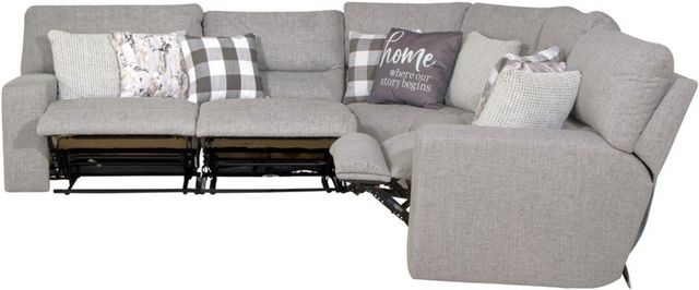 Catnapper® Rockport 5-Piece Gray Manual Reclining Curved Sectional-4