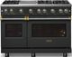 Viking® 5 Series 48" Antique Bronze Pro Style Gas (LP) Range with Brushed Brass Trim-4