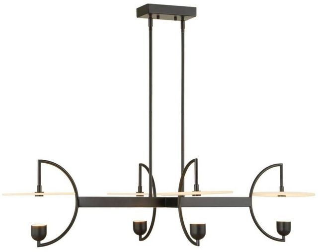 Uttermost® Kyoto Matte Black 4 Light Linear LED Chandelier-3