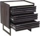 Moe's Home Collection Paloma Charcoal Grey Nightstand with White Marble Top-1