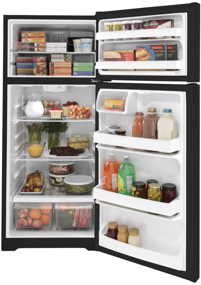 GE® 28" 17.5 Cu. Ft. ENERGY STAR® Black Top Freezer Refrigerator-2