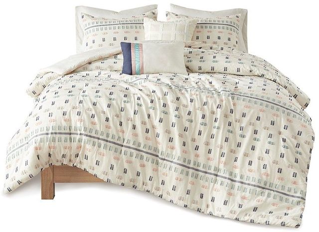 Olliix by Urban Habitat 5 Piece Aqua Full/Queen Auden Cotton Jacquard Comforter Set-0