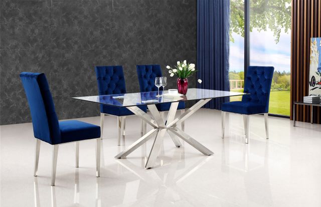 Meridian Furniture Juno Navy Velvet Dining Chair-3