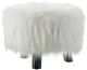 Linon Dase White Faux Fur Stool-0
