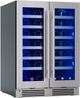 Zephyr Presrv™ 24" 5.2 Cu. Ft. Stainless Steel French Door Built-In or Freestanding Wine Cooler-1