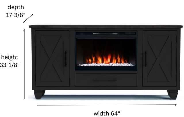 Legends Home Real Cozy Liberty Seal Skin Black 64" Fireplace Console-2