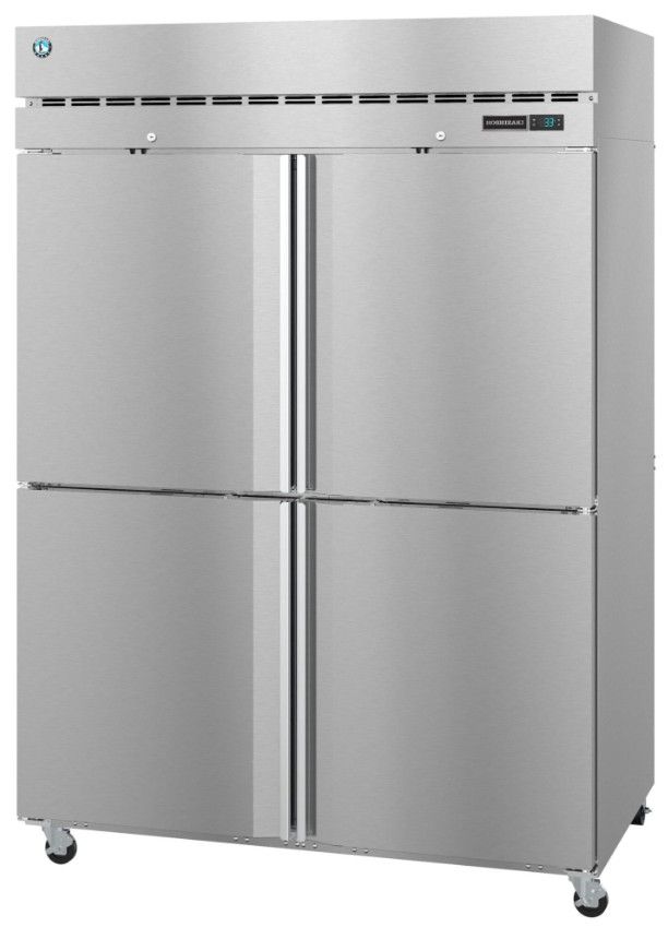 Hoshizaki Steelheart® 55" 50.1 Cu. Ft. Stainless Steel Two Section Upright Refrigerator with Half Solid Doors and Lock-1