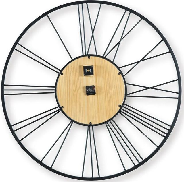 Signature Design by Ashley® Brockett Black/Natural Wall Clock-2