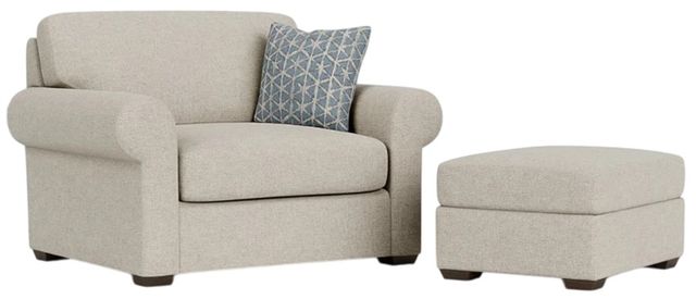 Flexsteel® Randall Silver Driftwood Ottoman-3