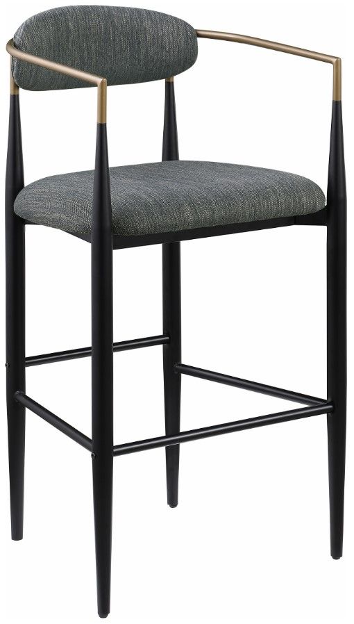 Coaster® Tina 2-Piece Black/Dark Gray Upholstered Bar Stool Set-3