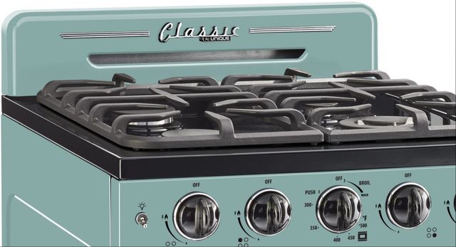 Unique® Appliances Classic Retro 24" Ocean Mist Turquoise Freestanding Gas Range-3