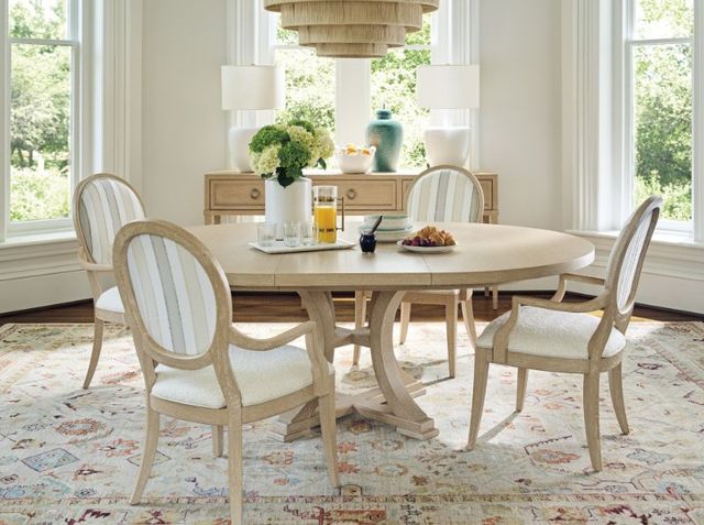 Lexington Home Sunday Morning Sandstone Brewster Round Dining Table-2