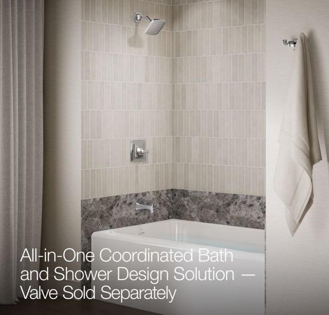 KOHLER® Riff® Rite-Temp® Polished Chrome 2.5 GPM Bath and Shower Trim Kit-4
