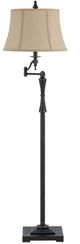 Cal® Lighting & Accessories Madison Beige/Oil Rubbed Bronze Swing Arm Floor Lamp-0