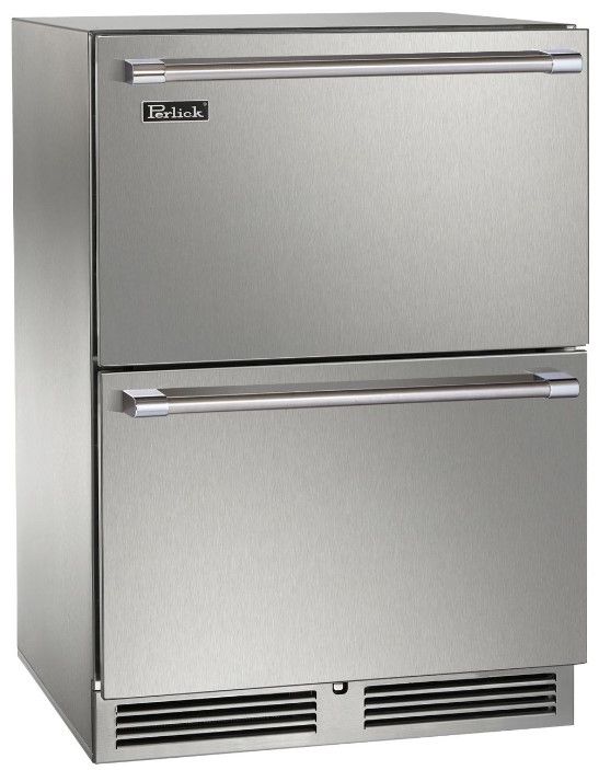 Perlick® Signature Panel Ready/Stainless Steel 24" Dual Zone Freezer-Refrigerator Drawer-1