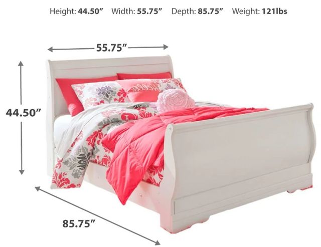Signature Design by Ashley® Anarasia White Youth Full Sleigh Bed-1