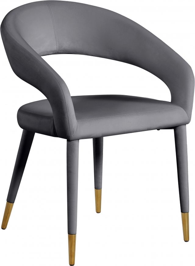 Meridian Furniture Destiny Grey Velvet Dining Chair-0