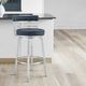 Armen Living Madrid Brushed Stainless Steel/Vintage Blue Swivel Counter Stool-1
